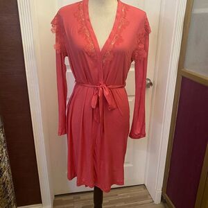La Perla Coral Lace Trim Robe